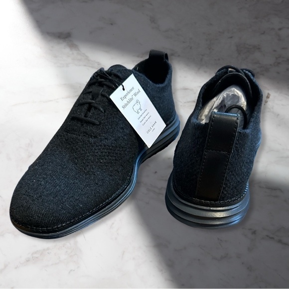 Cole Hahn Zero Grand Stitchlite Wingtip Oxford In Black Magnet Size 7.5 Men’s - Picture 3 of 5